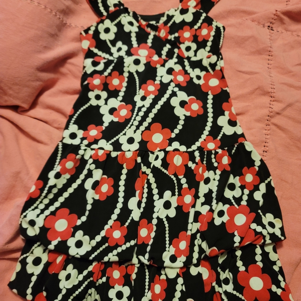 Girls sz 8 byer girl flowered dress hot pink